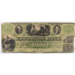 1859 $20 Exchange Bank Of Virgina Good
