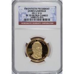 2011-S TWENTIETH PRESIDENT  JAMES GARFIELD DOLLAR, NGC PROOF-70 ULTRA CAMEO