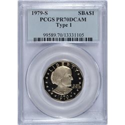 1979-S SUSAN B. ANTHONY DOLLAR( TYPE 1 ), PCGS PROOF-70