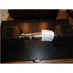 DUMBELL- 7.5 LB RUBBER ENCASED