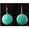 Image 2 : NATURAL 67.60CTW TURQUOISE DANGLING SILVER EARRING