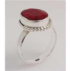 RUBY CORRUNDUM 22.56CTW CUTE DESIGN SILVER RING