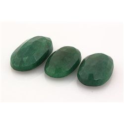 127.86ctw Faceted Loose Emerald Beryl Gemstone Lot of 3