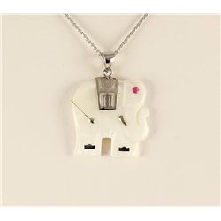 Genuine 24.31ctw Elephant White JadePendant