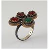 Image 1 : Natural Stone Cocktail Victorian Design Ring