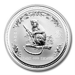 Australian Lunar Silver 2 oz Silver 2004 Monkey