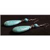 Image 2 : 41.97ctw Dangling Blue Turquoise Silver Earring