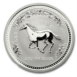 Australian Lunar Silver 2 oz Silver 2002 Horse