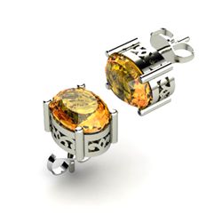 Citrine 1.70ctw Earring 14kt White Gold