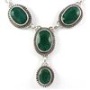 Image 2 : 267.5ctw Antique Silver Necklace w/ Emerald
