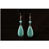 Image 1 : 41.97ctw Dangling Blue Turquoise Silver Earring
