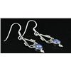 Image 2 : Cabochon Tanzanite 12.70ctw Dangling Hook .925 Earring