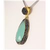 Aqua Seafoam Mint Green Natural Stone Victorian Pendant