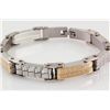 Image 2 : Men's Stainless Electroplated Bracelet 8 3/4" with Gold