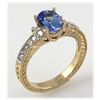 Genuine 1.80 ctw Tanzanite Diamond Ring 14k YG H, SI2