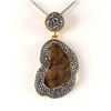 Image 1 : Geode Druzy Natural Stone Pendant Victorian Design