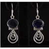 Image 1 : SAPPHIRE CORRUNDUM 32.25CTW SILVER HOOK EARRING