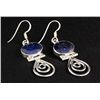 Image 2 : SAPPHIRE CORRUNDUM 32.25CTW SILVER HOOK EARRING
