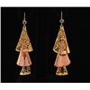 Image 1 : ROSE & GOLD PLATED PARTY DROP EARRINGS 8.83g