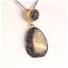Image 2 : Raw Champagne Druzy Pendant Victorian Design