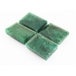 136.28ctw Faceted Loose Emerald Beryl Gemstone Lot of 4