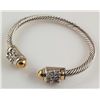 Image 1 : 27.85G ANTIQUE SILVER 2TONE TWISTED BANGLE BRACELET