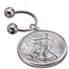 Image 2 : Sterling Silver Screw Top Plain Front Coin Bezel - 40 m