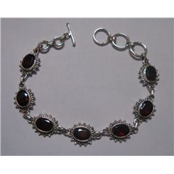 11.040g Bracelet of Garnet Sterling Silver
