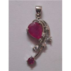 1.80g Pendant of Ruby Sterling Silver