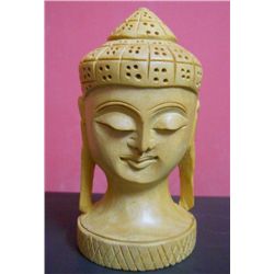 Wooden Decorative Buddha Head Sculpture