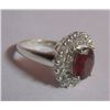 Image 1 : 3.830g Ring of Ruby & CZ Sterling Silver