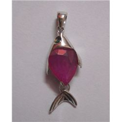 2.04g Pendant of Ruby Sterling Silver