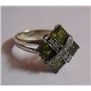 Image 1 : 3.590g Ring of Peridot and Cz Sterling Silver