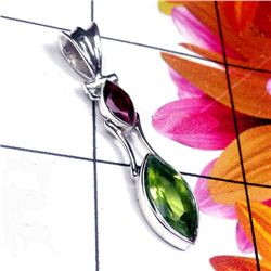 3.20g Pendant of Peridot and Garnet Sterling Silver