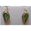 Image 1 : Earring of Diamond 0.19 Ctw,Emerald 0.86 Ctw in 3.01g 14kt Yellow Gold