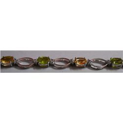 10.230g Bracelet of Citrine and Peridot Sterling Silver