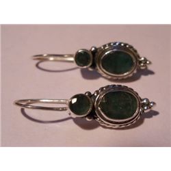 4.90g Earring of Emerald in silver