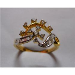 Ring of Diamond 0.25 Ctw in 3.00g 18kt Yellow Gold