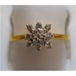 Ring of Diamond 0.21 Ctw in 2.52g 18kt Yellow Gold