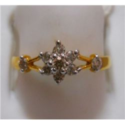 Ring of Diamond 0.26 Ctw in 1.92g 18kt Yellow Gold