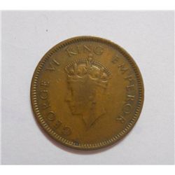 Early Indian One Quarter Anna Coin of 1941