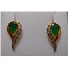 Image 1 : Earring of Diamond 0.13 Ctw, Emerald 1.16 Ctw in 2.97g 14kt Yellow Gold