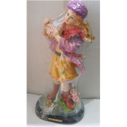 Sweet Girl with Her Instrument Polystone Statue Height: 16 inch, Width: 9 inch