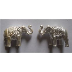 70.50g Pair of two Designer Elephants Sterling Silver