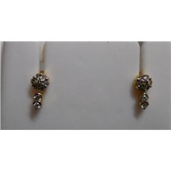 Earring of Diamond 0.22 Ctw in 1.74g 18kt Yellow Gold