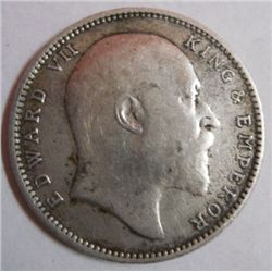 Early Indian Silver One Rupee Coin of 1905