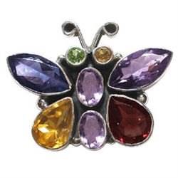 5.30g Pendant of Amethyst,Peridot,Citrine and Garnet Sterling Silver