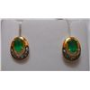 Image 1 : Earring of Diamond 0.11 Ctw, Emerald 0.76 Ctw in 2.56g 14kt Yellow Gold