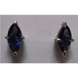 1.500g Earring of Blue Sapphire Sterling Silver