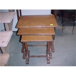 Nest of Three Oak Tables...